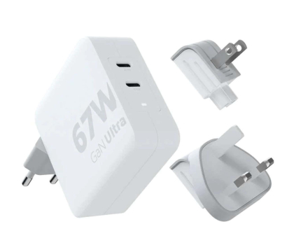 Ładowarka i akumulator XTORM Ładowarka turystyczna 67W GaN +kabel USB-C PD biała